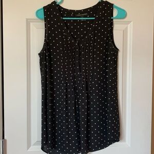 Black and white polka dot maternity blouse